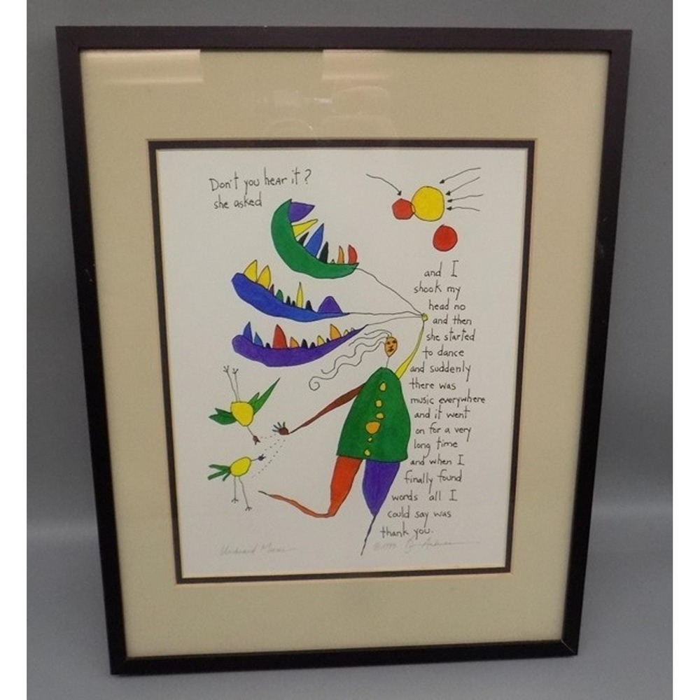 Brian Andreas Story People Unheard Music Print 1993 Framed Double Matted
